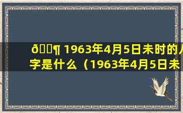 🐶 1963年4月5日未时的八字是什么（1963年4月5日未时的八字是什么意思）